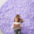 OLANLY Light Purple Round Rugs for Bedroom by OLANLY