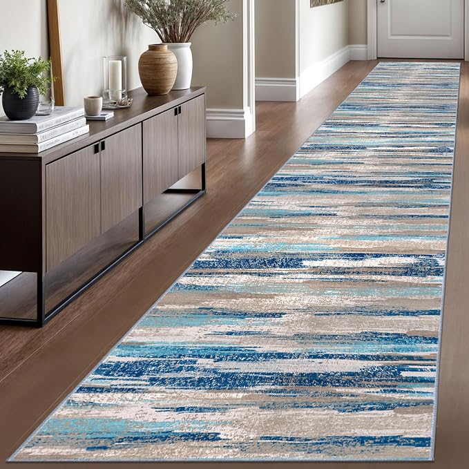 Lansny Modern Abstract Runner Rug 2.6x16 by lansny