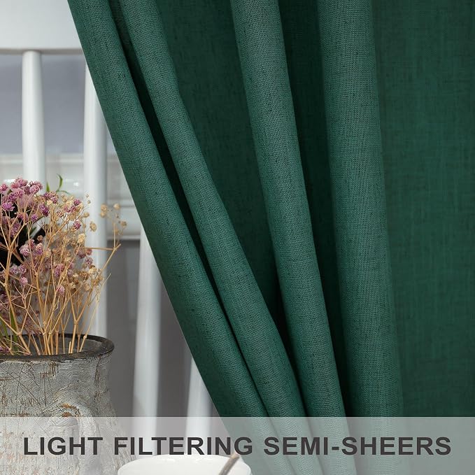 Dark Green Curtains 108 Inches Long - Image 3