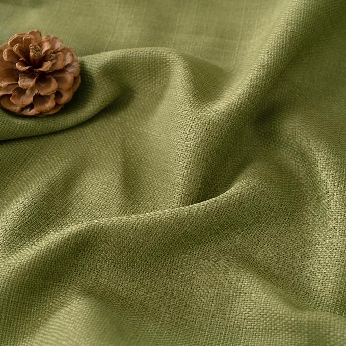 LAMIT Moss Green Linen Curtains 45 inch - Image 3
