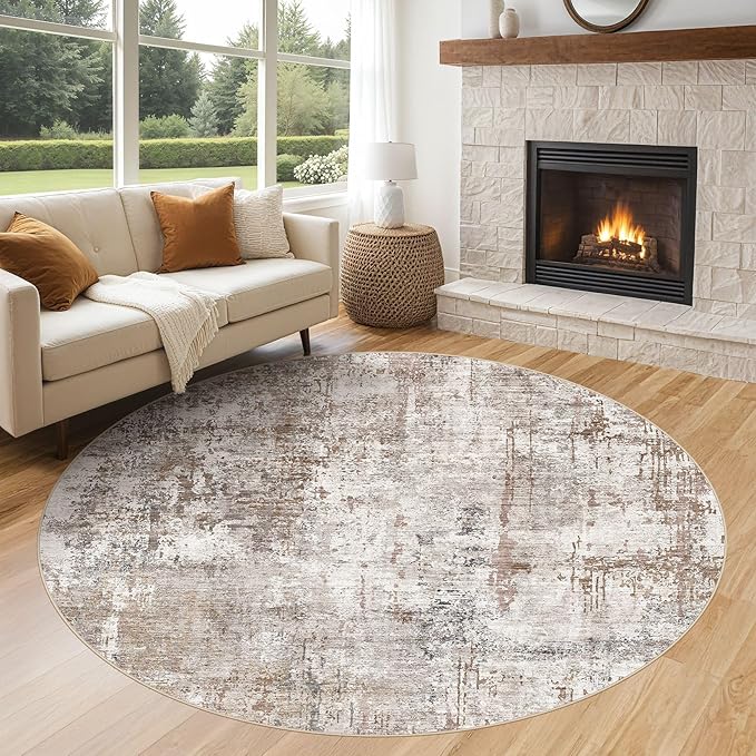 UERMEI 6ft Round Area Rug Living Room Rugs by UERMEI