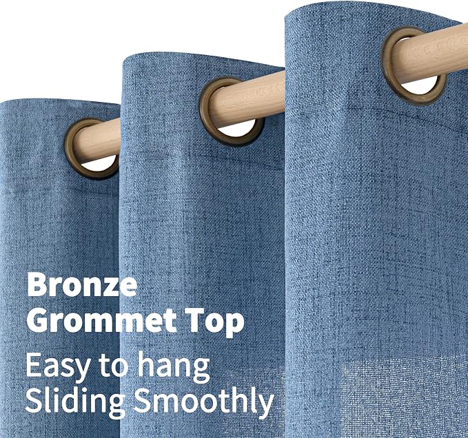 YoungsTex Denim Blue Linen Curtains 72 Inch Length - Image 6