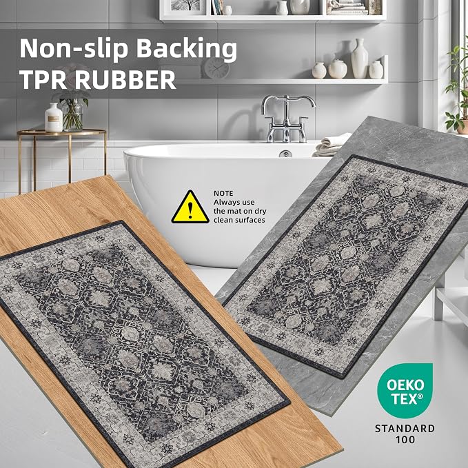Kitchen Sink Rugs Set 0f 2: Washable Non-Slip Hardwood Floor Mat - Image 5