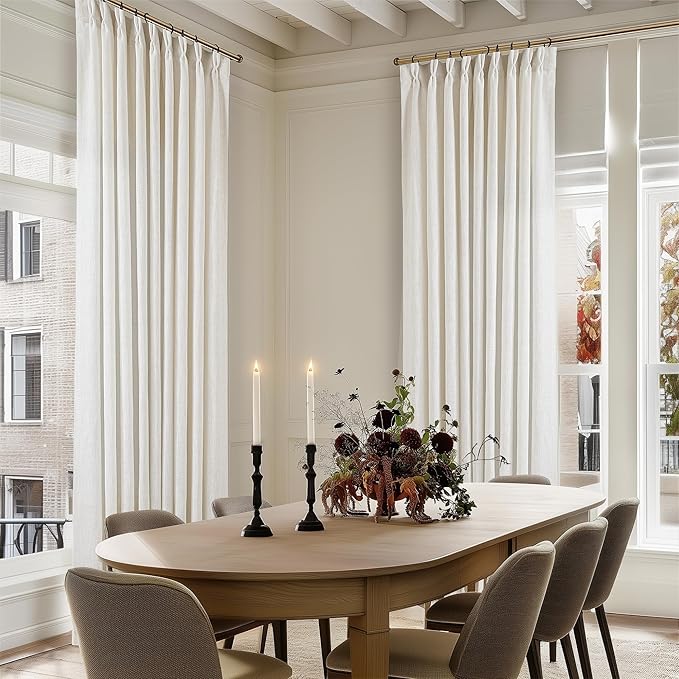 Natural Extra Wide Pinch Pleat 108 Inch Curtains 60 Inch Wide | Memory Training - Image 6