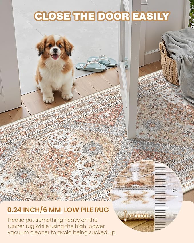 4x8 Rug for Bedroom, Wide Runner Rug for Hallway, Non Slip Washable Runner Rug - Image 4