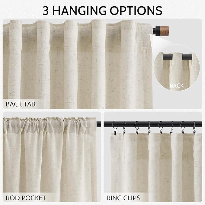Nanspring Vanilla Linen Curtains - Image 2