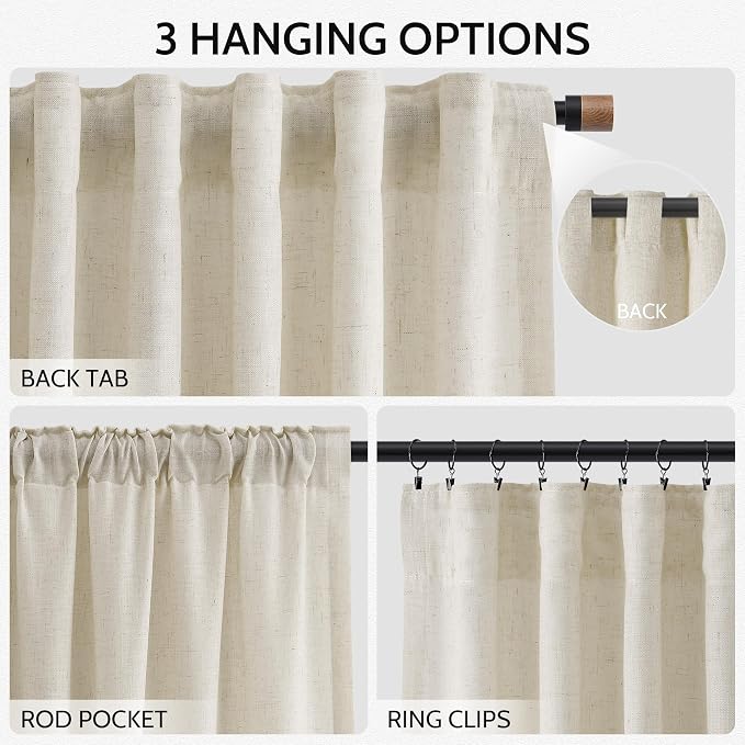 Nanspring Vanilla Linen Curtains - Image 2