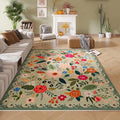 Rugcomf Living Room Rug 5x7 Rug Machine Washable Boho Area Rug Non Slip Floral by Rugcomf