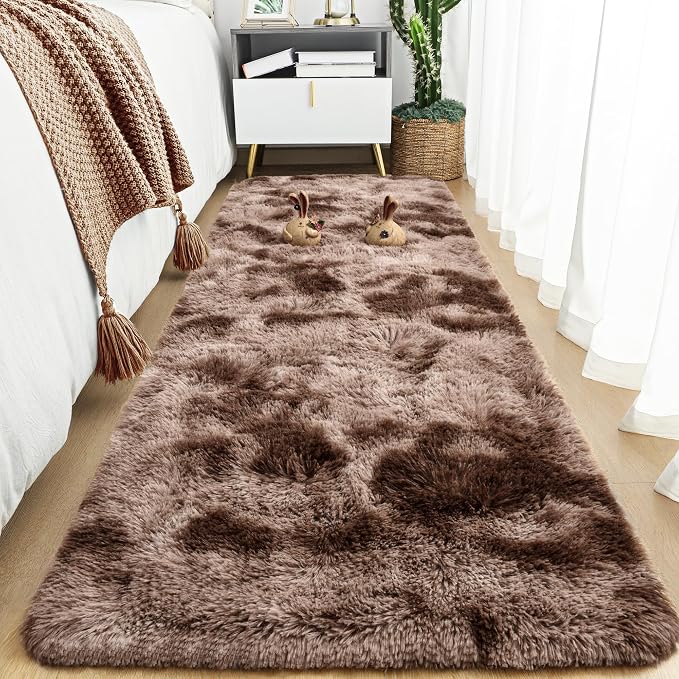 Tepook Fluffy Runner Rugs for Bedroom Aesthetic 2x6 Feet, Shag Soft Bedside Rug - Image 8