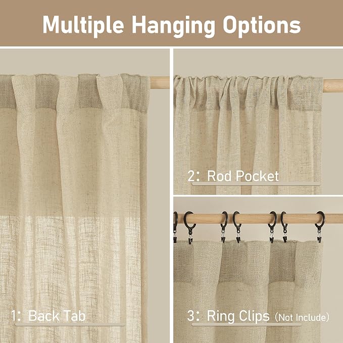 LAMIT Natural Linen Blended Curtains - Image 3