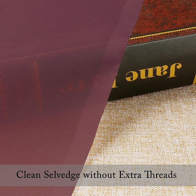 OVZME Burgundy Sheer Curtains 84 inch Length 2 Panels Set, Light Filtering - Image 4