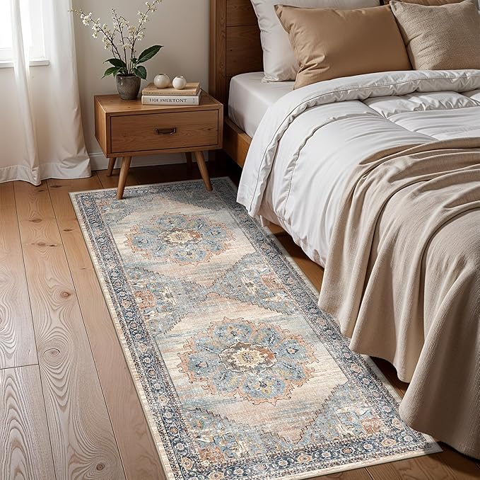 TOPRUUG Washable 3x7 Runner Rug: 7ft Non-Slip Stain Resistant Rugs by TOPRUUG
