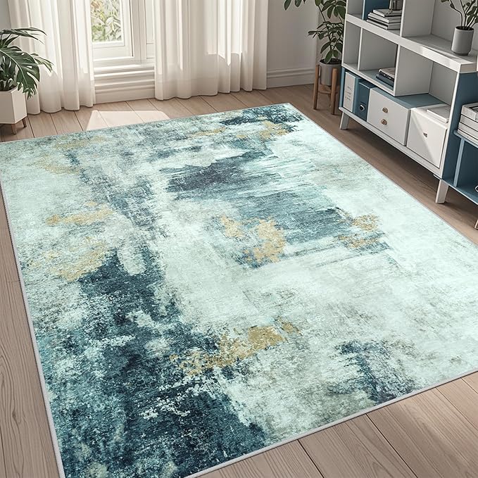 5x7 Area Rugs for Living Room Rug Washable: Abstract Rug for Dining Room by Aelenmu
