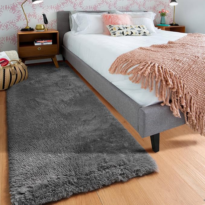 ONASAR 2x6 Grey Runner Rugs for Bedroom Living Room, Fluffy Bedside Hallway - Image 9