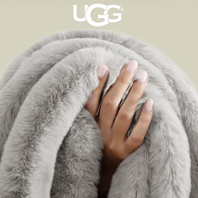 UGG Euphoria Faux Fur Throw Blanket, Oversized Warm Throw - Image 4