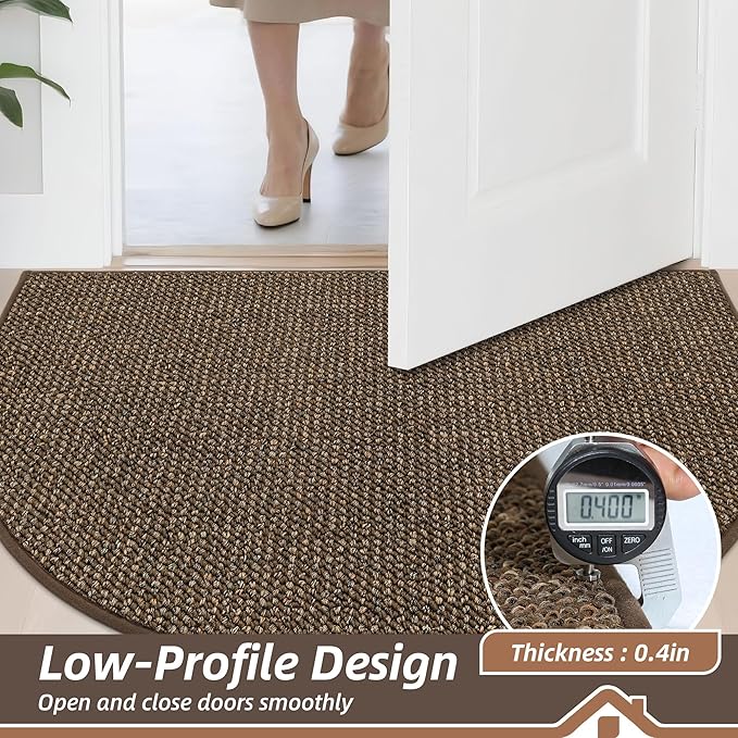 BEQHAUSE Dirt Trapper Door Mat 36" x 60" Half Circle Non Slip Rugs, Absorbent - Image 6