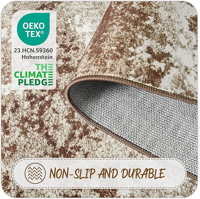 Brown Washable Rug 6x9 Area Rugs - Image 4