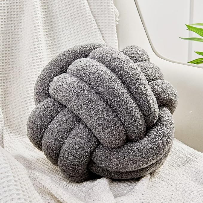 Uvvyui Knot Pillow Ball, Soft Home Decorative Pillows, Round Throw Pillow by Uvvyui
