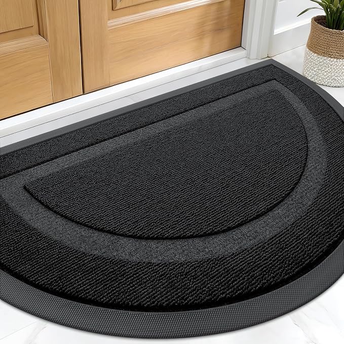 OLANLY Half Circle Front Door Mat Outside 29.5x17 All-Season Rubber Doormat | by OLANLY