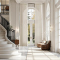 Cream Beige Linen 144 Inch Curtains by Nanspring