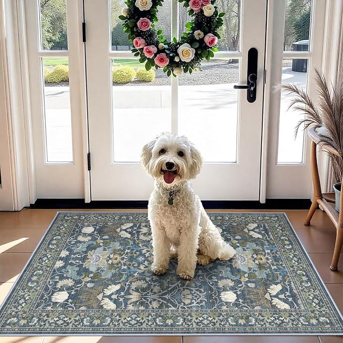 Washable 2x3 Runner Rug for Entryway: Easy-Clean Carpet by HYHAOYUNLAI