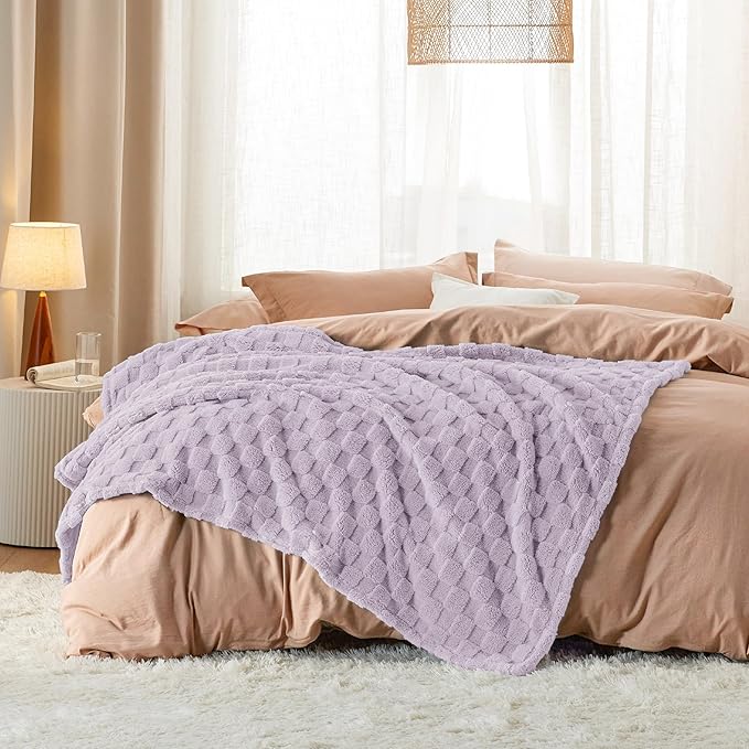 Bedsure GentleSoft Lavender Purple Throw Blanket - Image 5