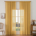 WAZZIO Boho Lace Curtains 72 Inches 2 Panel, Light Filtering Privacy Tassel & by WAZZIO