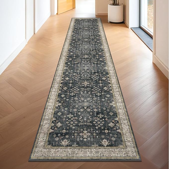 Hazo Haus Black Boho Washable 3x16 Extra Long Runner Rug - Image 6