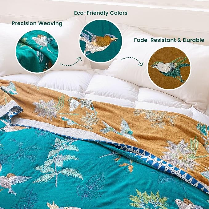 MSGKV The Boho Layer: 60"x80" Cotton Throw Blanket – Full Size - Image 3