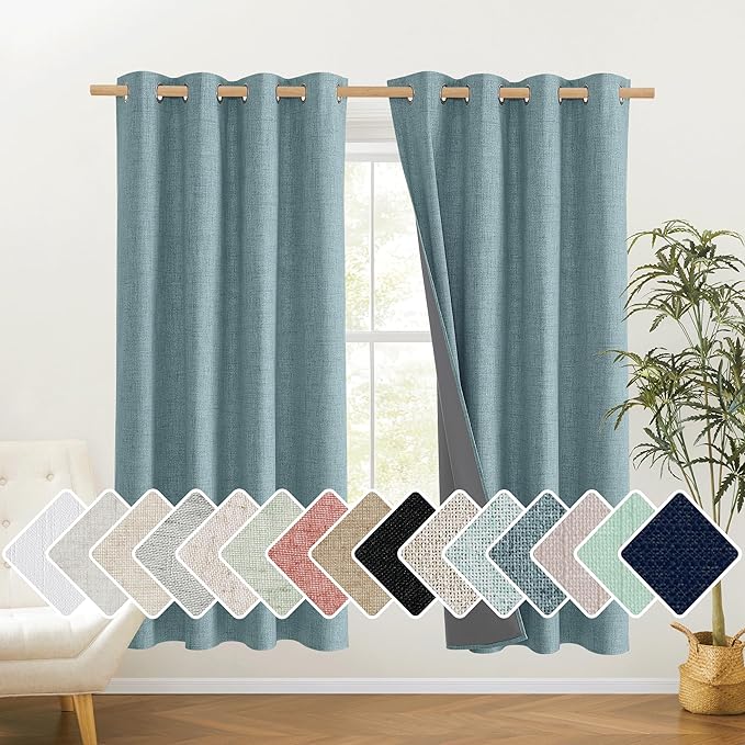 NICETOWN 100% Absolutely Blackout Linen Curtains by NICETOWN