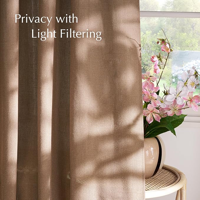 NICETOWN Gold Brown Linen Curtains - Image 3