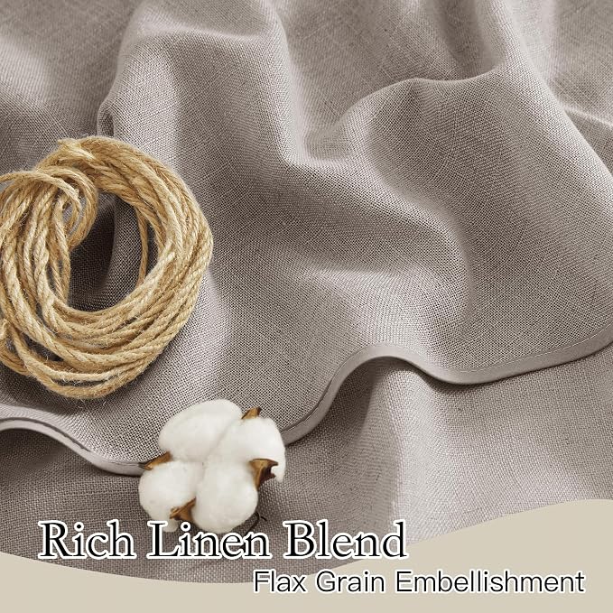 RYB HOME Linen Blend Swag Curtain Valance - Image 4
