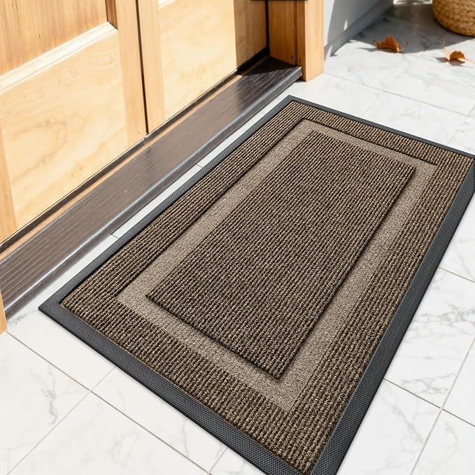 OLANLY Front Door Mat Indoor Outdoor Entrance, Waterproof All-Season, by OLANLY