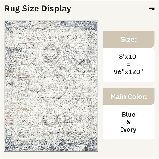 Washable Area Rug 8x10, Large Soft Rugs - Image 5