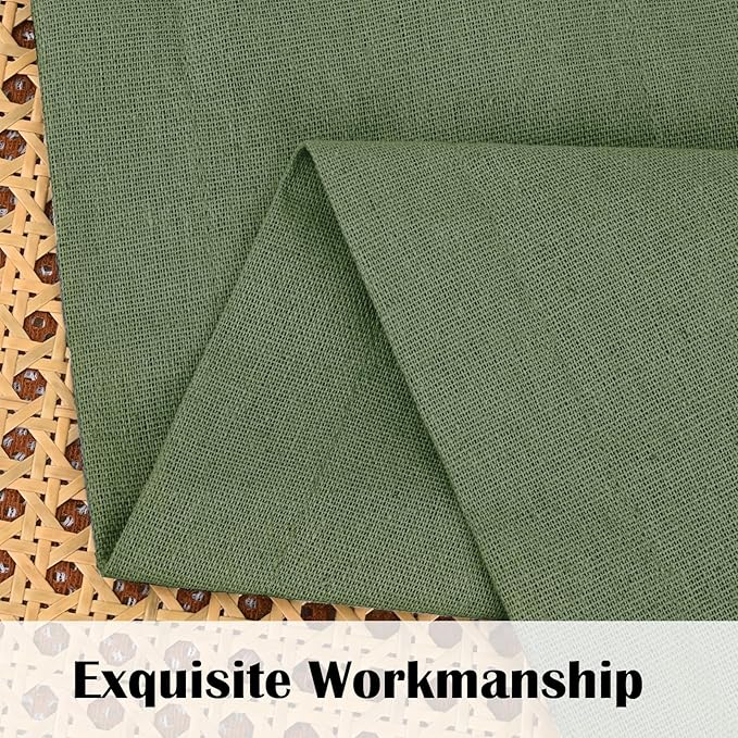 FRAMICS Farmhosue Kitchen Curtains 36 Inch Length, Rustic Cotton Linen Tier - Image 7