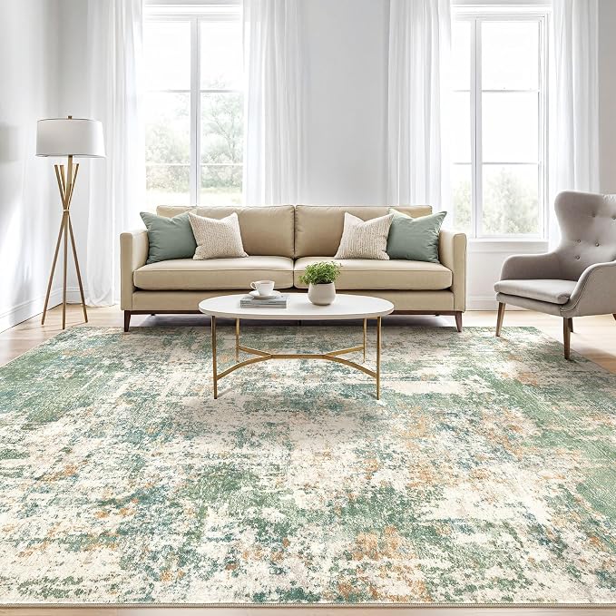 LOONGRUG 10x12 Area Rug Washable Large Neutral Modern Living Room Rug | - Image 5
