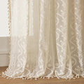 WAZZIO Boho Lace Curtains 2 Panels 45 Inches -Cute Vintage Victorian Sheer by WAZZIO