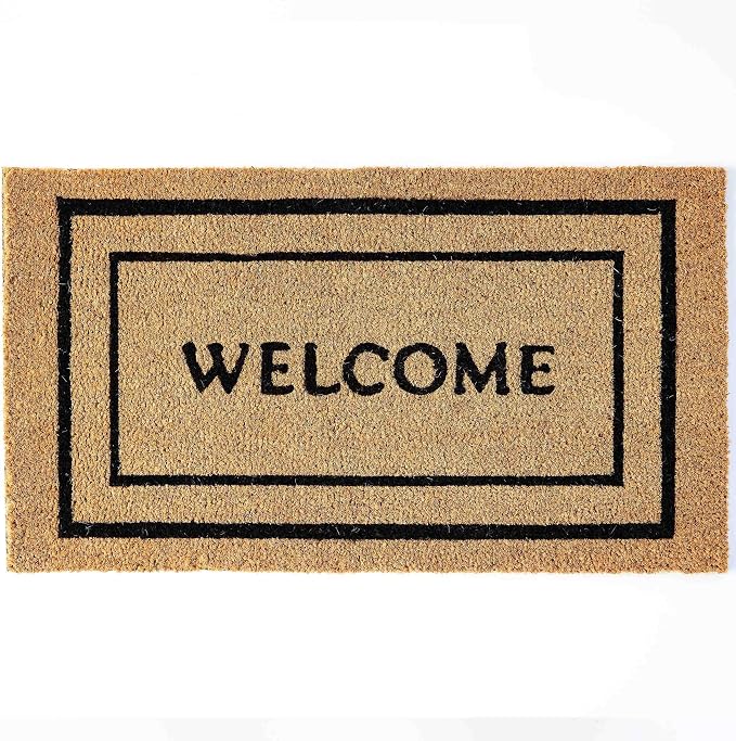 KANKUN Coco Coir Door Mat with Heavy Duty Backing, Welcome Doormat, Doormat by KANKUN