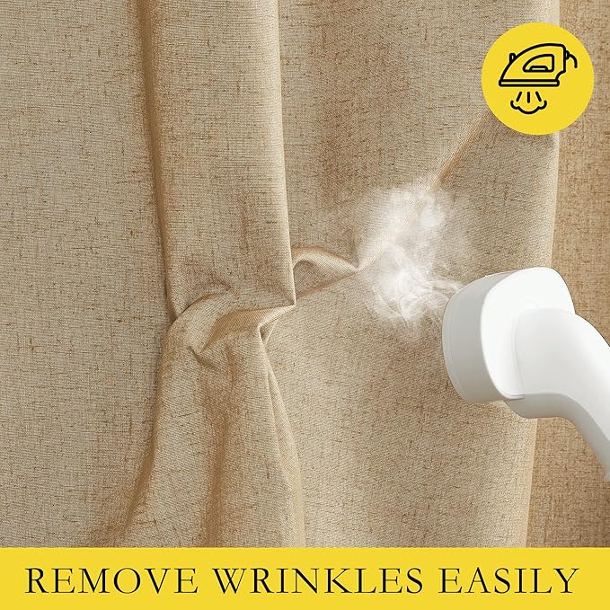 NICETOWN 100% Absolutely Blackout Linen Curtains - Image 7