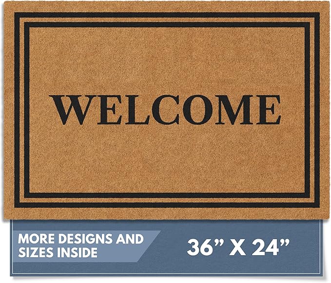Barnyard Designs Natural Coco Coir Heavy Duty Backing Doormat by BarnyardDesigns