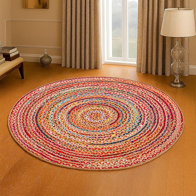 Hausattire Bohemian Braided Rug 5' Round - Image 2