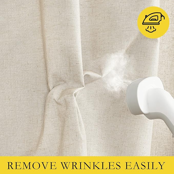 NICETOWN 100% Absolutely Blackout Linen Curtains - Image 7