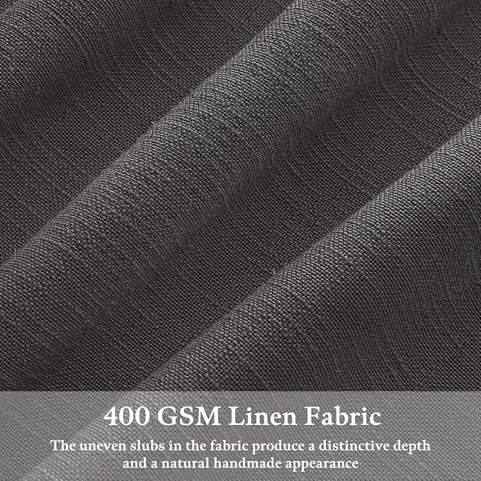 102 Inches Pinch Pleated Light Filtering Linen Charcoal Grey Curtains 50W | - Image 3