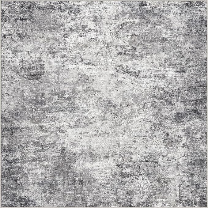 UERMEI Square Area Rugs : Washable 6x6 Neutral Modern Abstract Carpet - Image 9