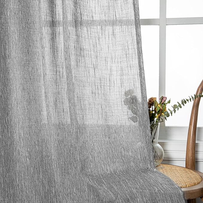 MYSKY HOME 95 Inch Curtains Farmhouse Light Filtering Privacy Curtain Drapes - Image 4