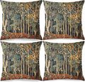 Rustic William Morris Inspired Autumn Forest Decor Pillow Covers 18x18 Set of 4 by Unknown