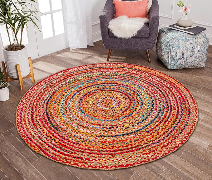 Hausattire Bohemian Braided Rug 5' Round - Image 3