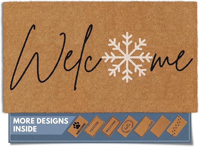 Barnyard Designs Natural Coco Coir Christmas Doormat by BarnyardDesigns