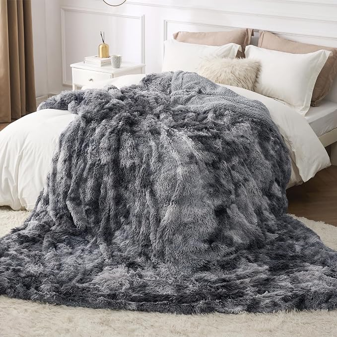 Bedsure GentleSoft Fluffy Sherpa Fleece Faux Fur Blankets Queen Size - Image 6