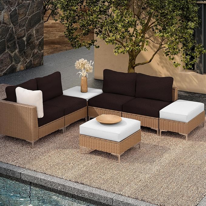 8Pcs Outdoor Cushion Covers, Patio Cushion Covers, Stretch Elastic Slipcovers - Image 5